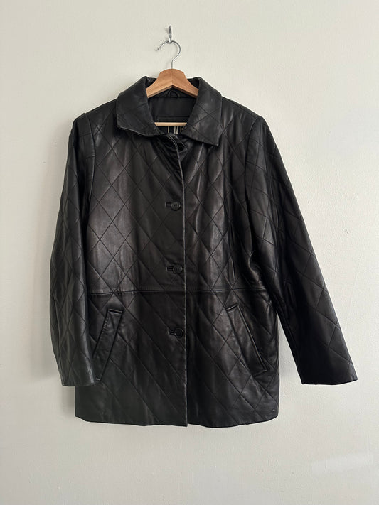 Padded Black Leather